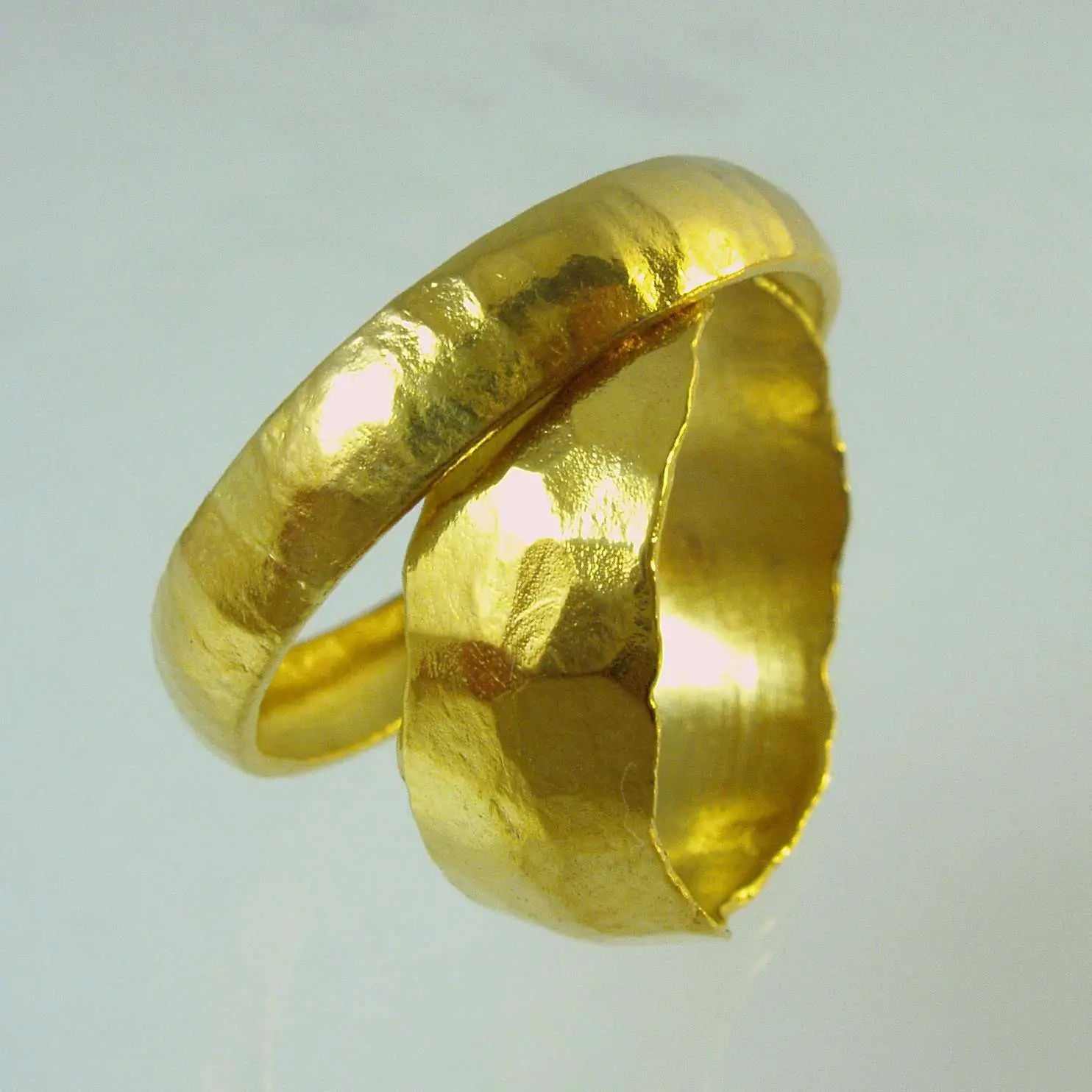Set of Pure Solid gold wedding bands 24 Karat solid gold