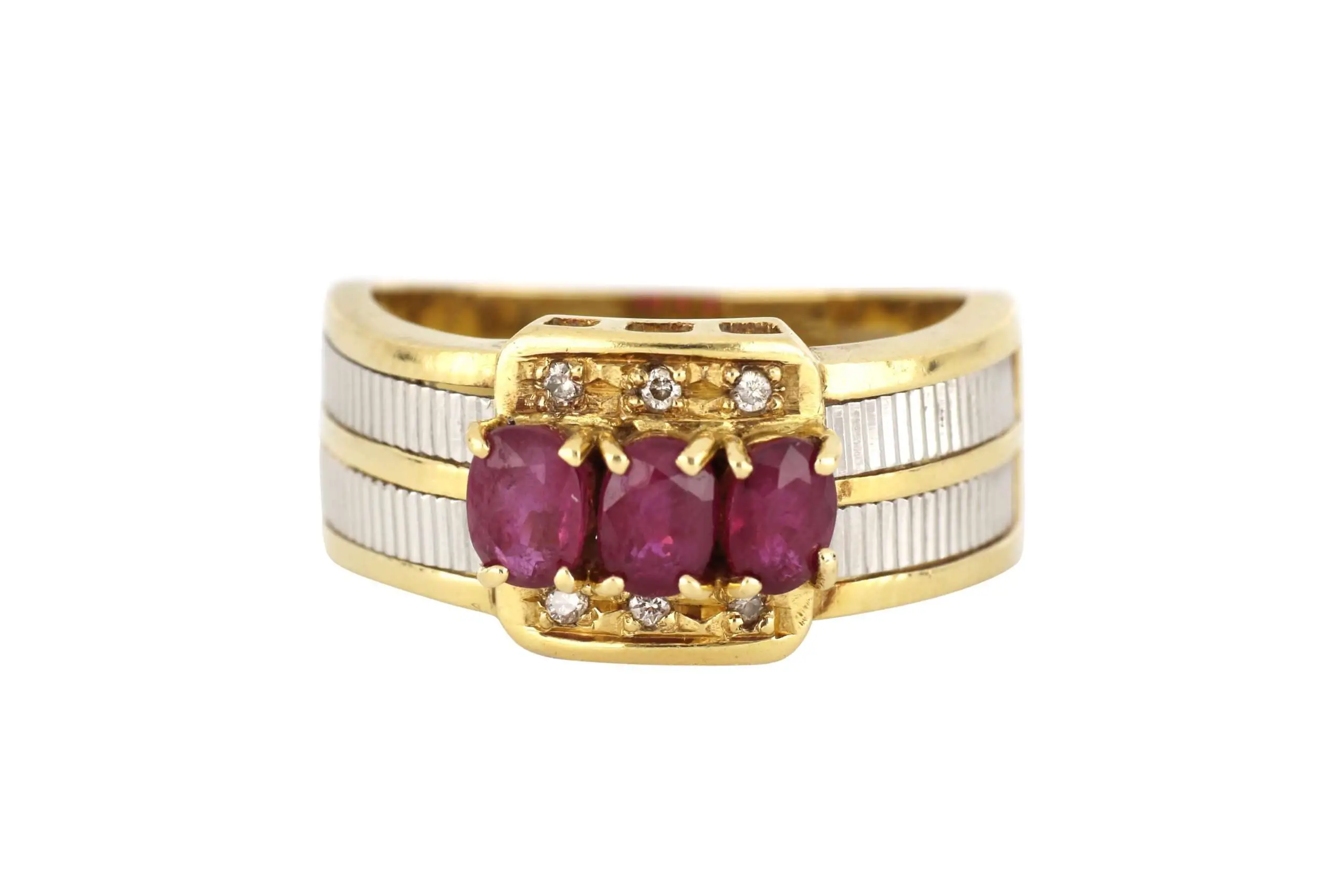 Sold Price: 18ct gold &  platinum ruby &  diamond ring, 4.5 ...