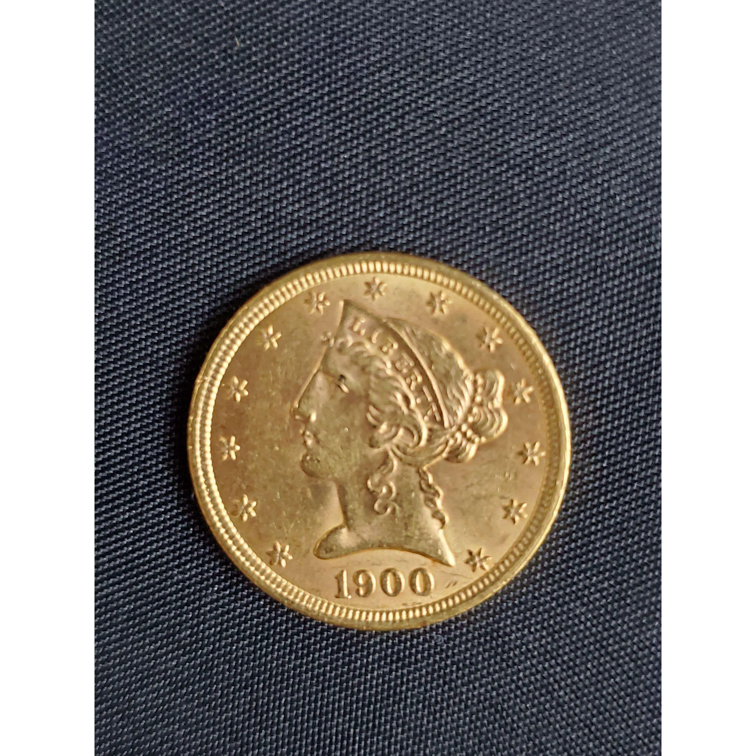 Sold Price: 5 Dollar Liberty Gold Coin dated 1900 8 Grams.