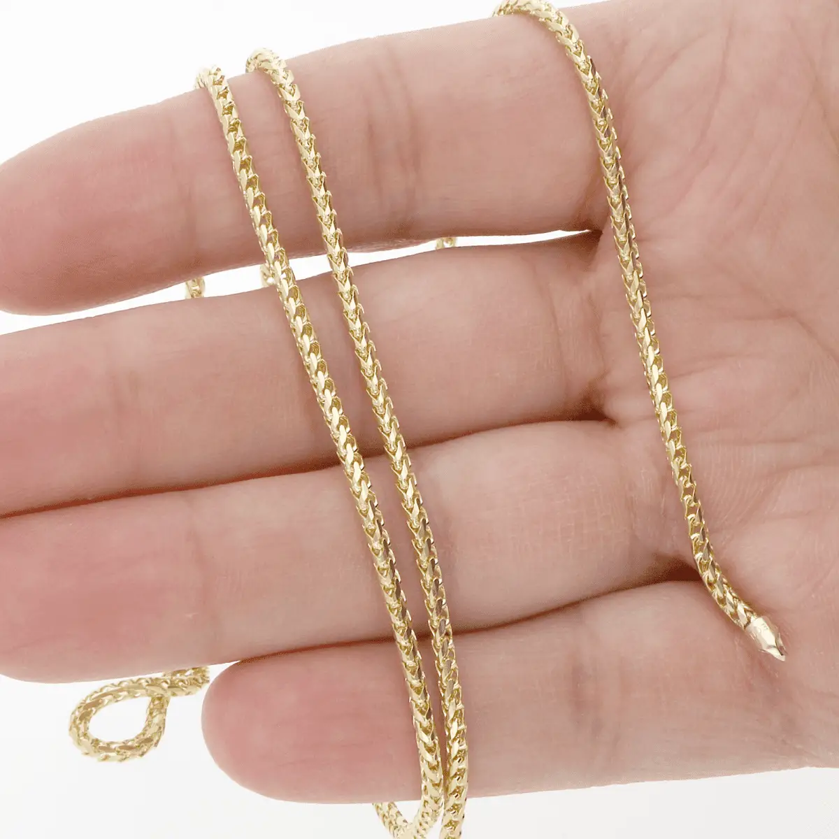 Solid 14K Yellow Gold 2mm Franco Chain Necklace 22 24 26 28 HEAVY ...