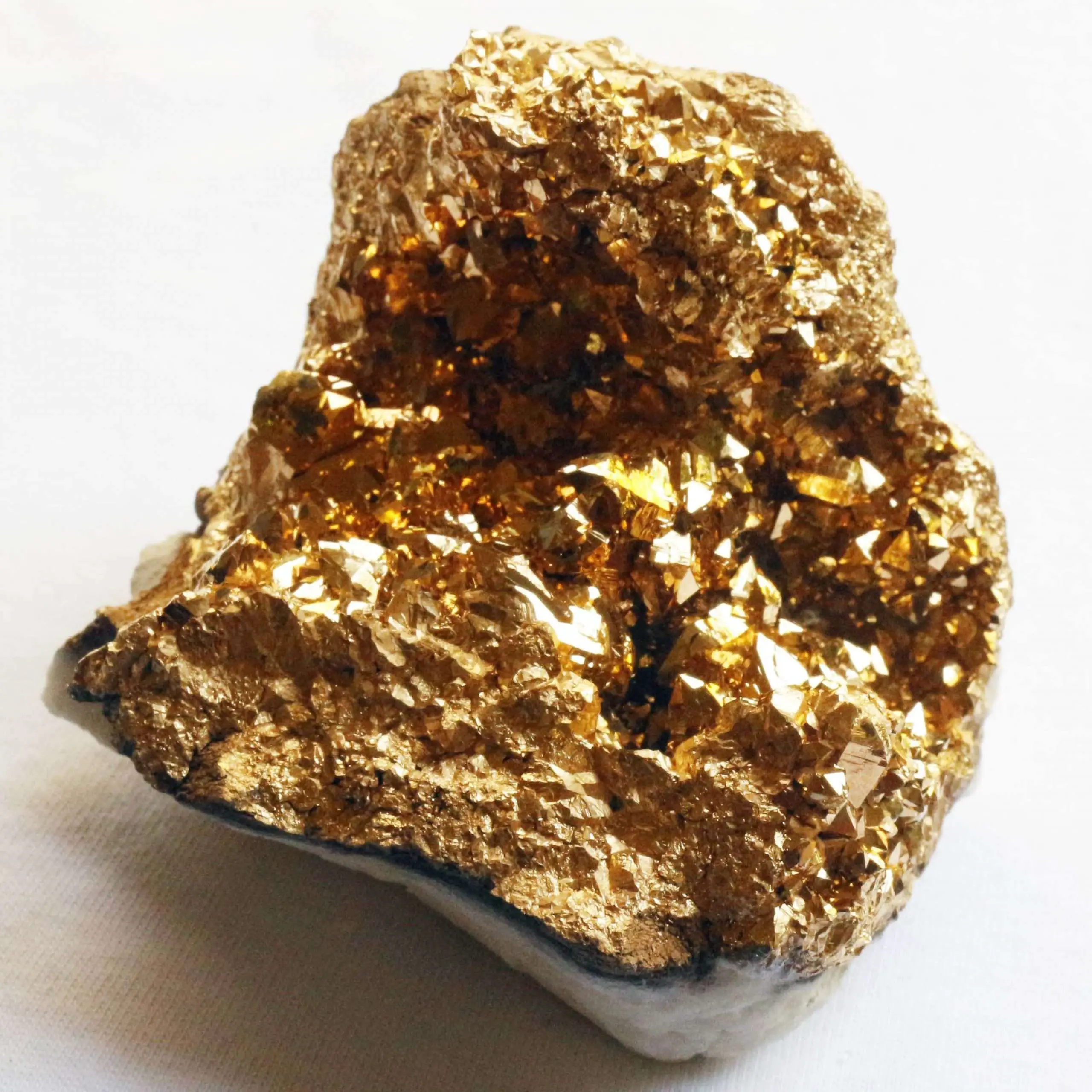 This is a rare gold aura quartz crystal geode. finish. It looks like a ...