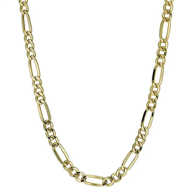 Together Bonded Silver &  9ct Gold Fiagro Chain 18" 