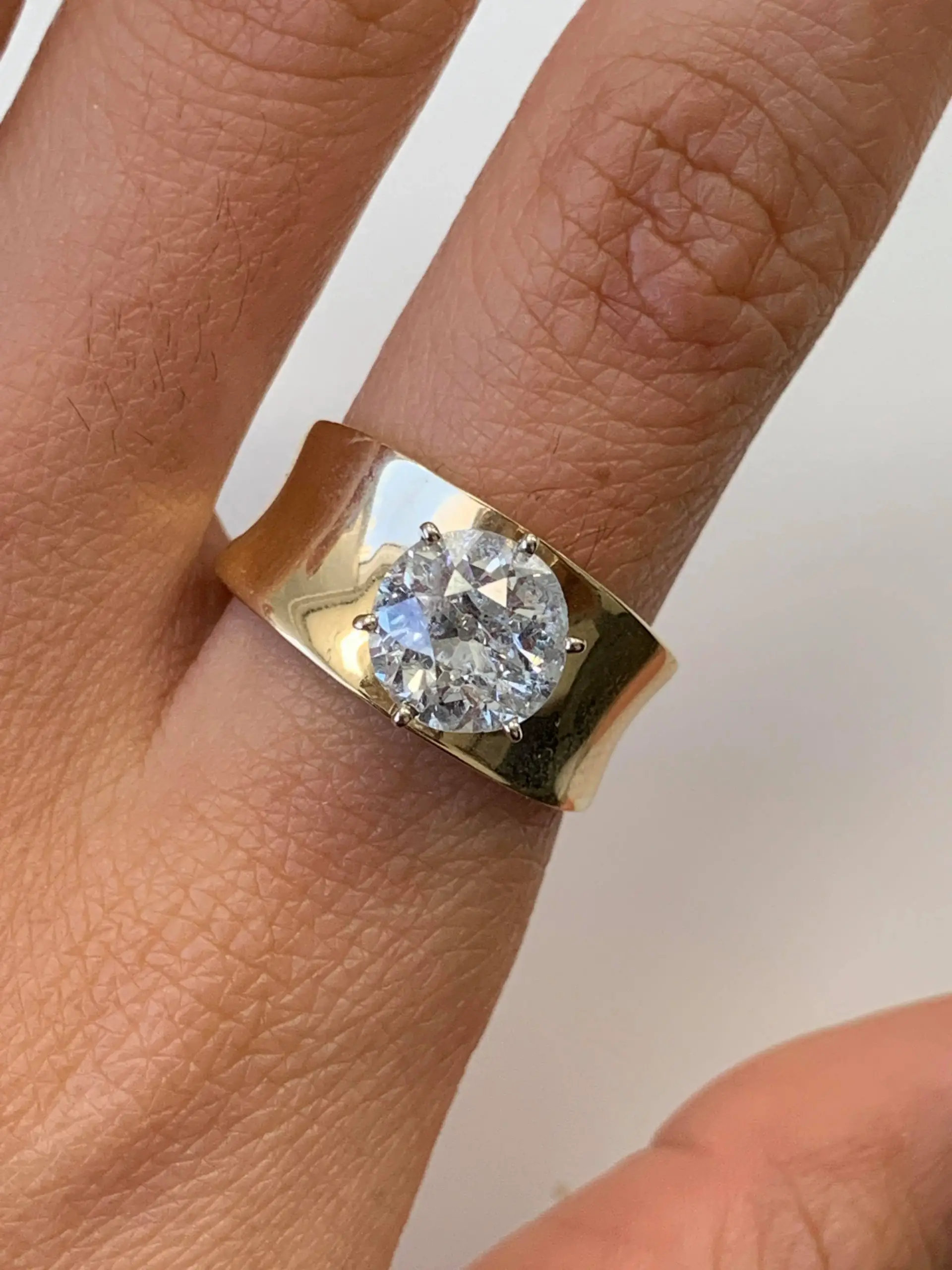 Vintage 14K Yellow Gold Old European Diamond Engagement Ring