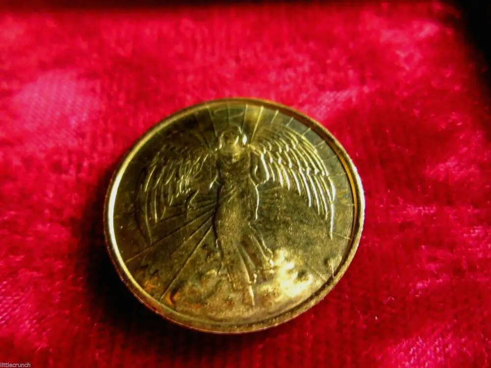 VINTAGE RELIGIOUS GOLD ANGEL COIN DOUBLE SIDED METAL VERY NICE ...