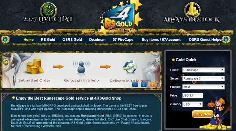 What are the Trusted and Safe Websites Selling Runescape Gold?