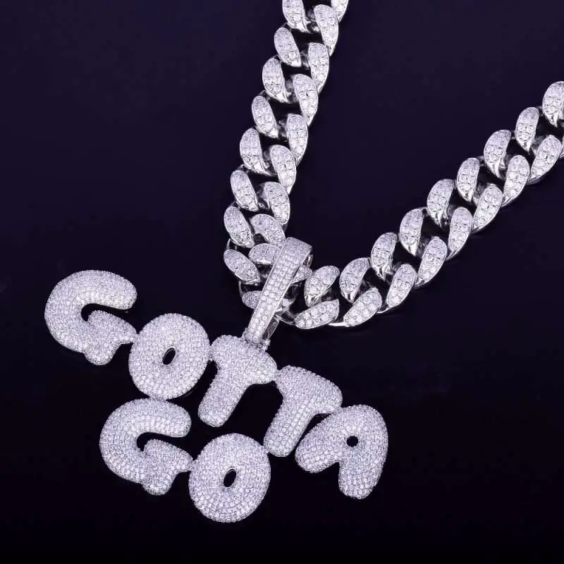 With 20MM Cuban Chain Custom Name glisten Letters Chain ...