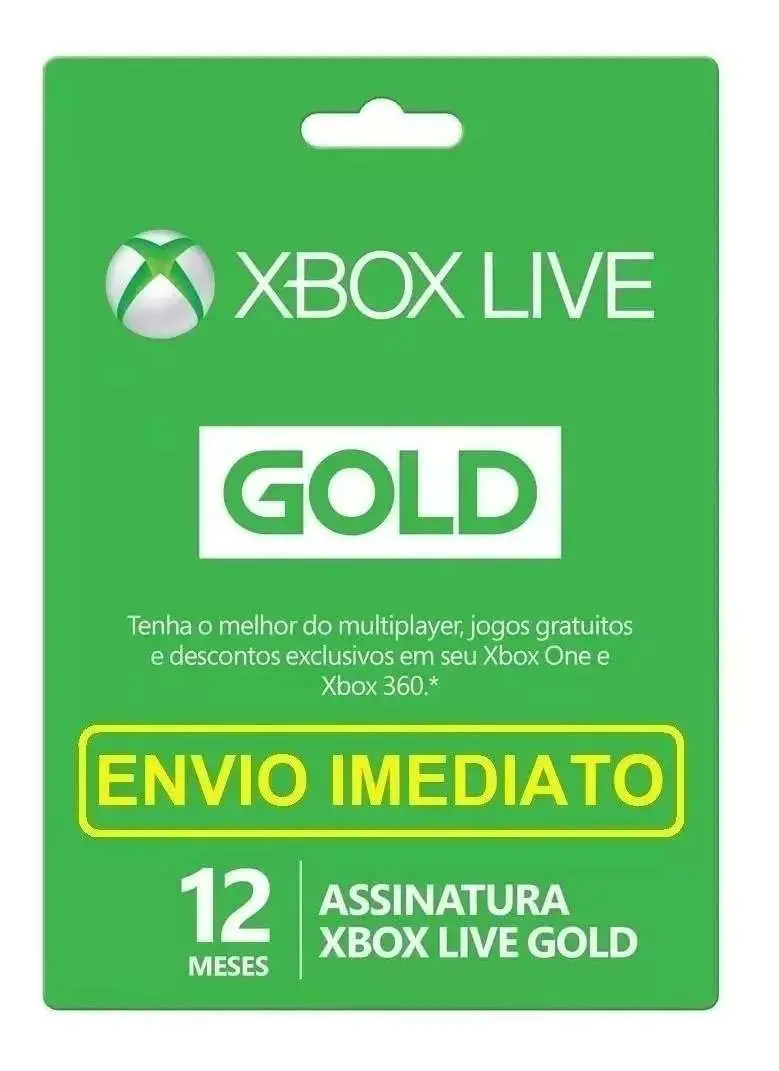 Xbox Live Gold 12 Meses Código 25 Dígitos Xbox 360